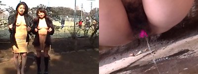 野外露出狂２組美女