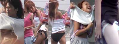 水着ギャル 野外生着替え ポロリの瞬間 vol.03