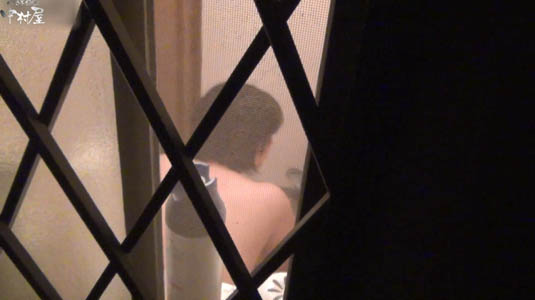 窓の外から風呂場を覗いてます