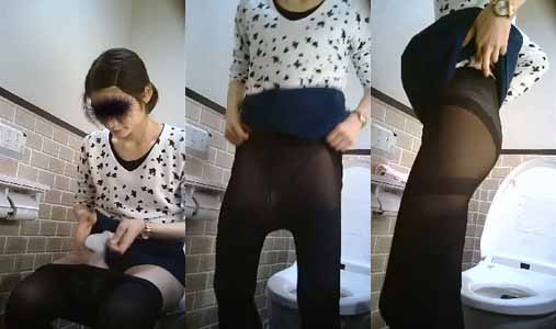 スレンダー女子はストッキングとパンツを一緒に穿いてます